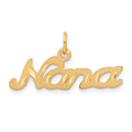 10K Satin Diamond-cut NANA Charm, 15 x 29 mm