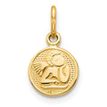 10k Small Round Angel Charm, 15 x 7 mm