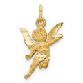 10k Solid Satin Diamond-cut Angel Charm, 20 x 11 mm