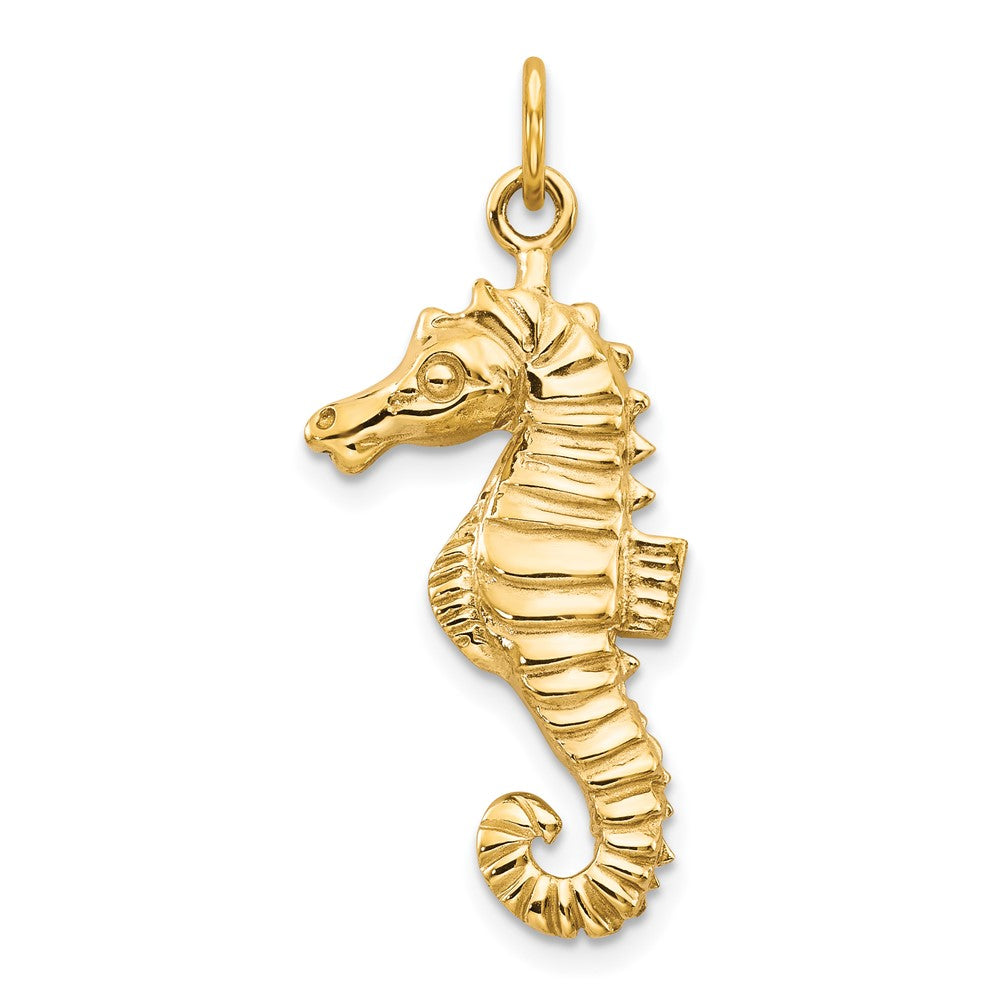 10k Seahorse Pendant, 30 x 13 mm