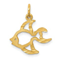 10k Cut-out Tropical Fish Charm, 20 x 16 mm