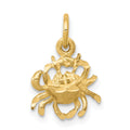 10k Crab Charm, 16 x 11 mm