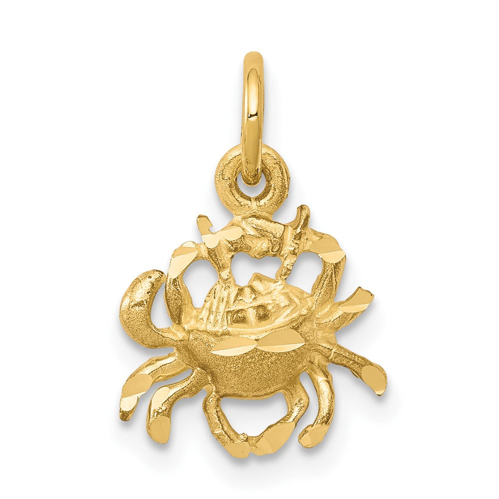 10k Crab Charm, 16 x 11 mm