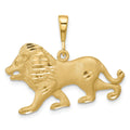 10k Satin Diamond-cut Lion Charm, 20 x 31 mm