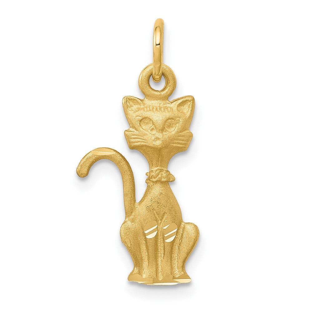 10k Tom Cat Charm, 22 x 11 mm