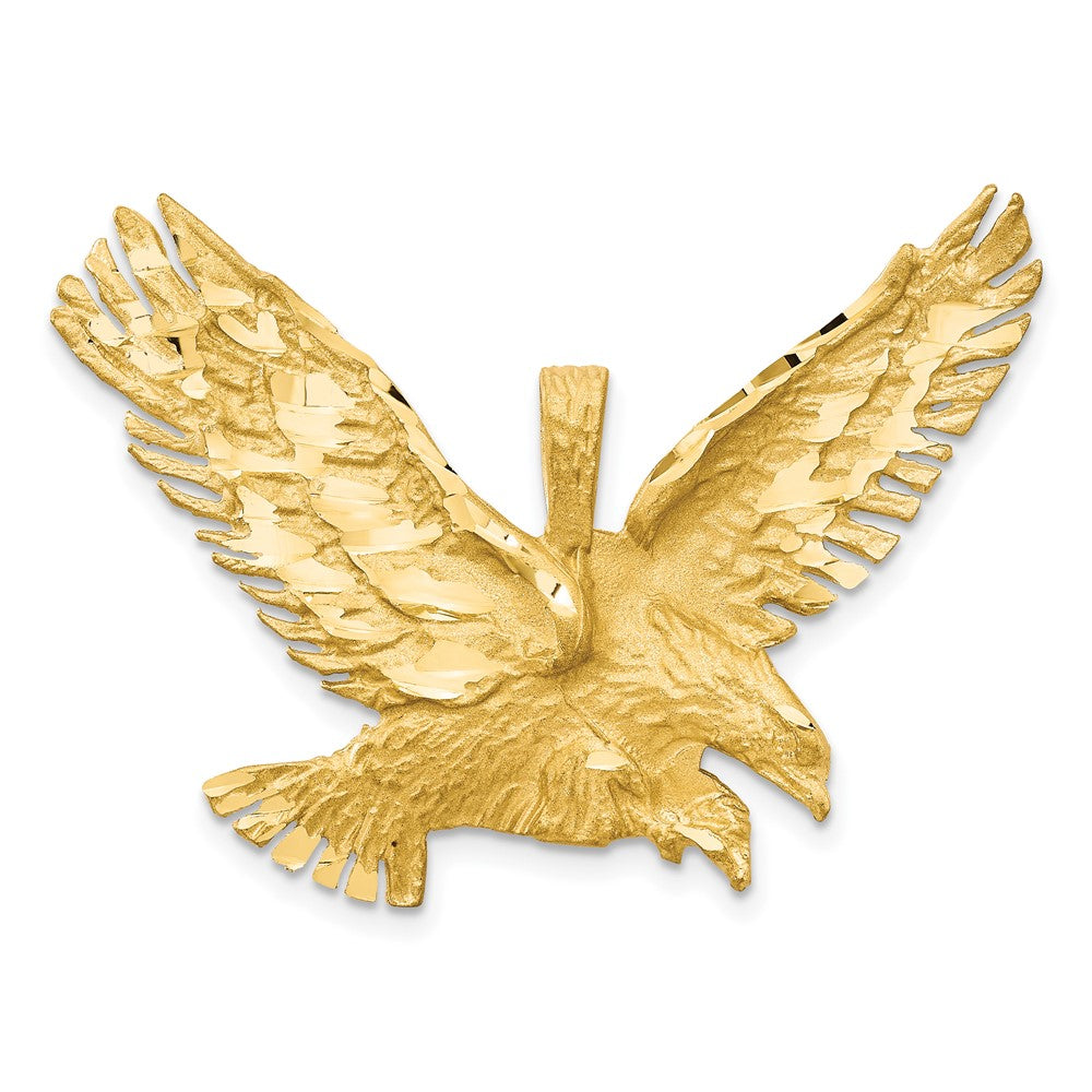 10k Sandblast Finish Eagle Pendant, 20 x 41 mm