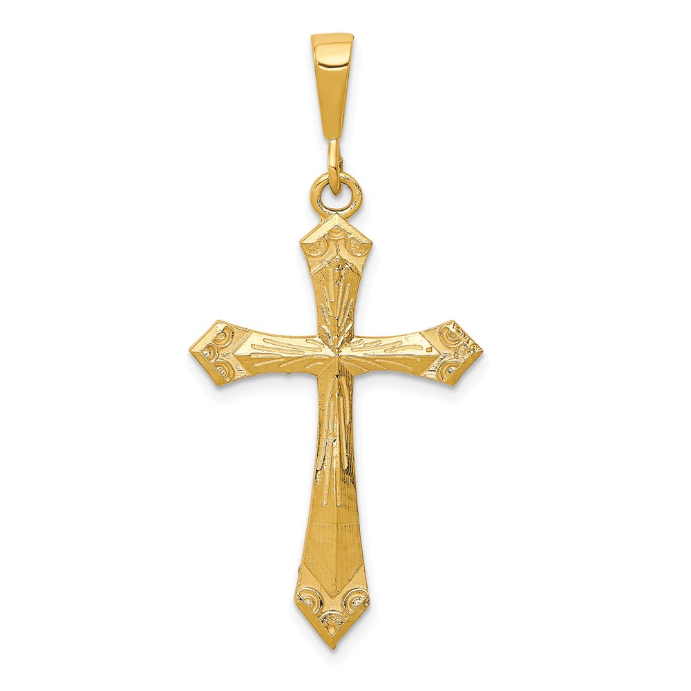10k Large Cross Charm, 40 x 21 mm