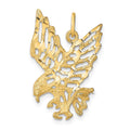 10k Solid Diamond-cut Eagle Charm, 25 x 16 mm