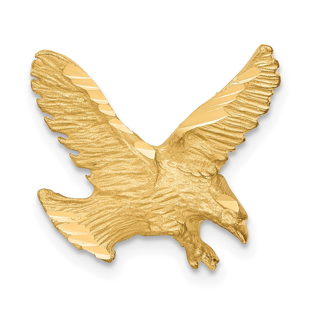 10k Solid Satin Diamond-cut Eagle Chain Slide, 15 x 16 mm