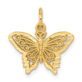 10k Butterfly Charm, 18 x 19 mm