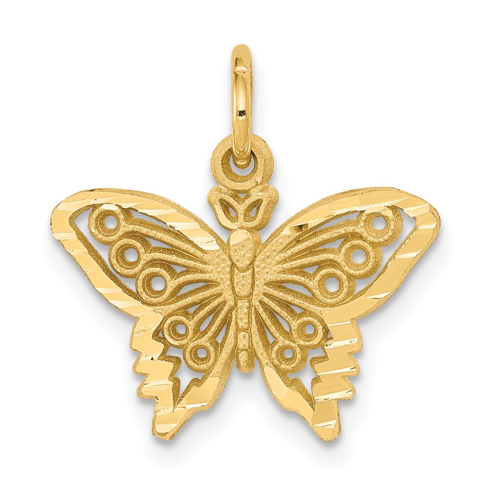 10k Butterfly Charm, 18 x 19 mm