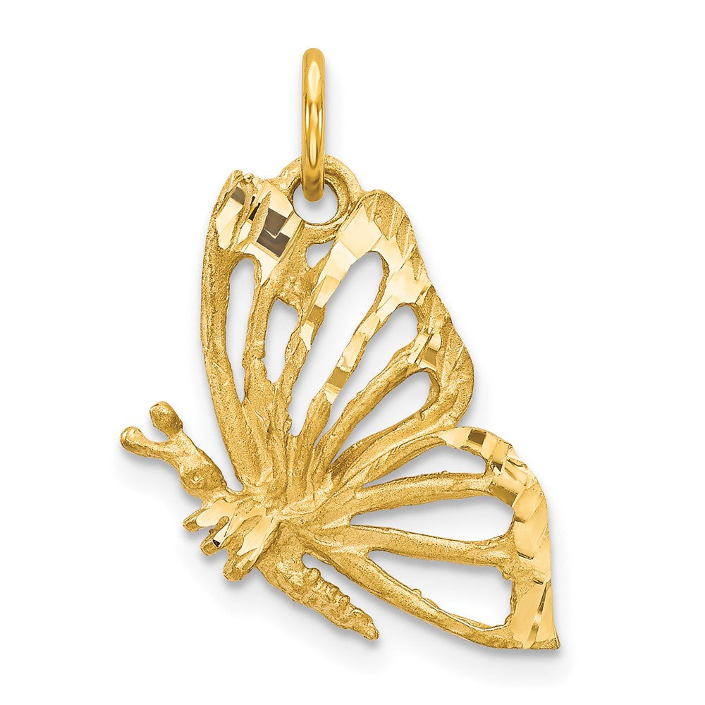 10k Butterfly Charm, 25 x 12 mm
