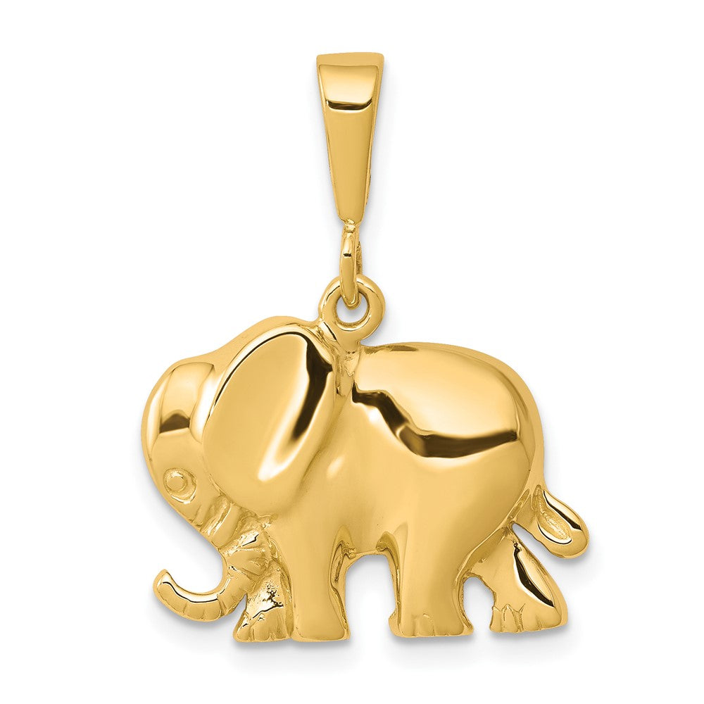 10k Polished Elephant Charm, 26.2 x 20 mm
