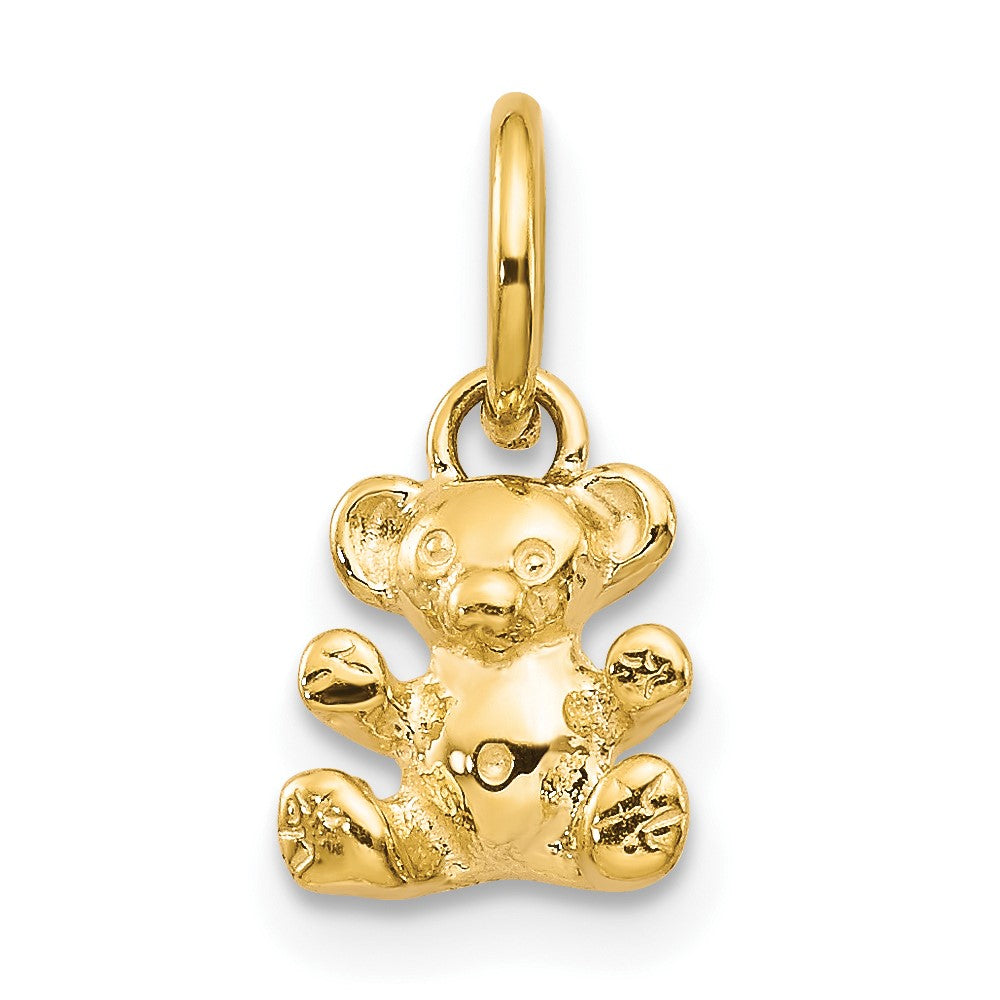 10k 3-D Teddy Bear Charm, 13 x 7 mm