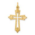 10k Cut-out Cross Charm, 30 x 21 mm
