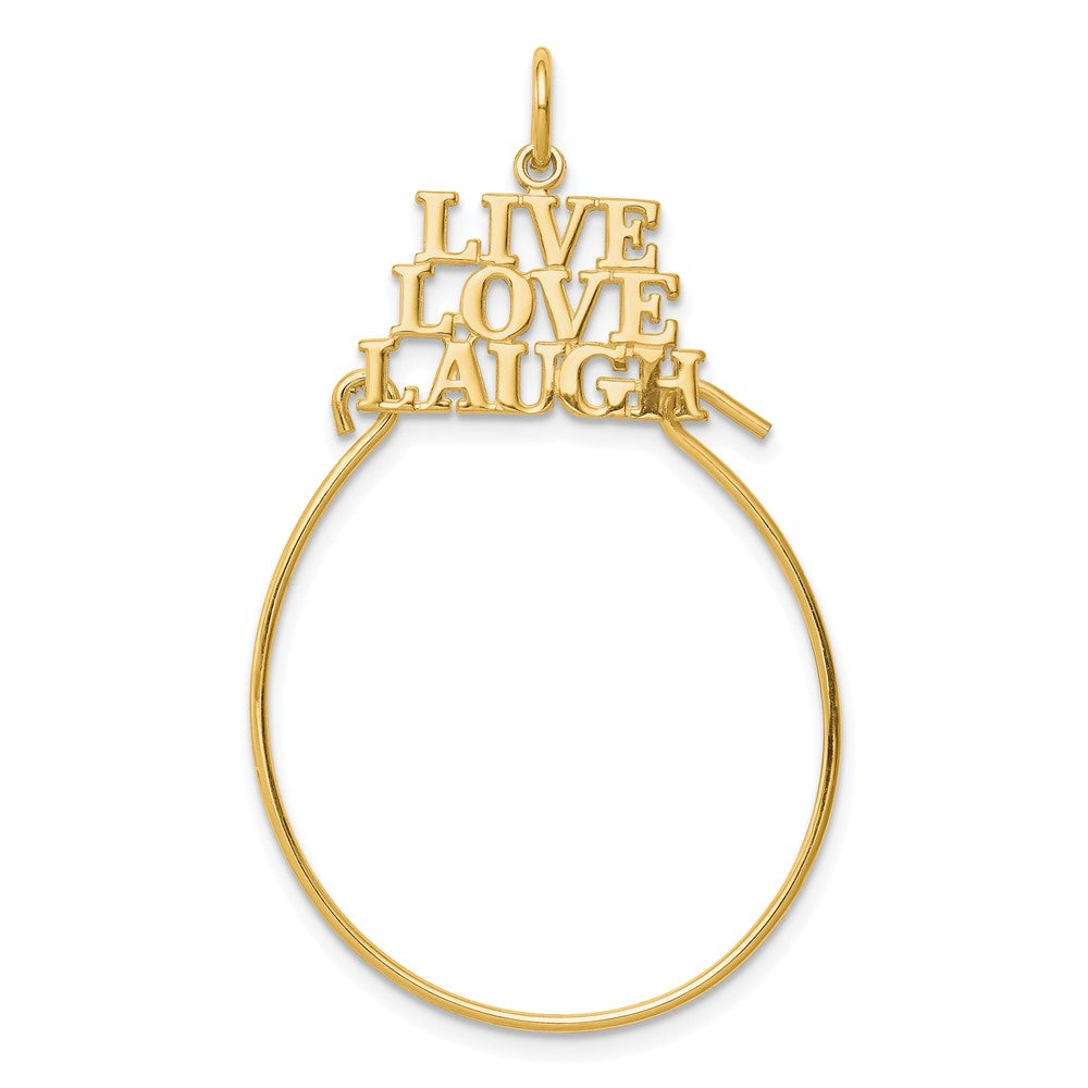10K LIVE LOVE LAUGH Charm Holder, 40 x 21 mm