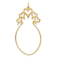 10k 5-Hearts Charm Holder, 30 x 25 mm