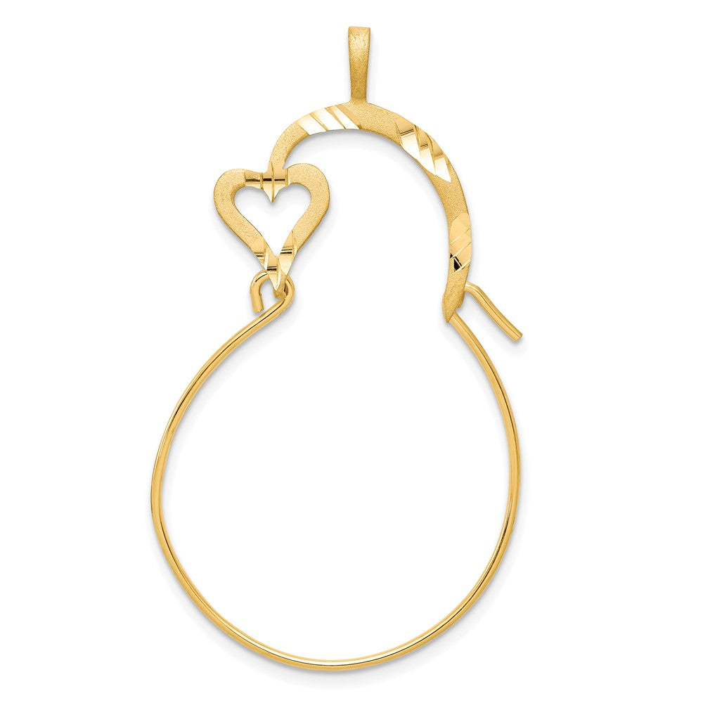 10k Small Heart Charm Holder, 40 x 36 mm
