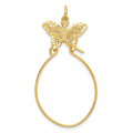 10k Filigree Butterfly Charm Holder, 40 x 21 mm