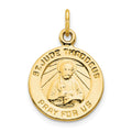 10K Round St. Jude Medal Charm, 20 x 16 mm
