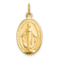 10K Oval Miraculous Medal, 25 x 11 mm