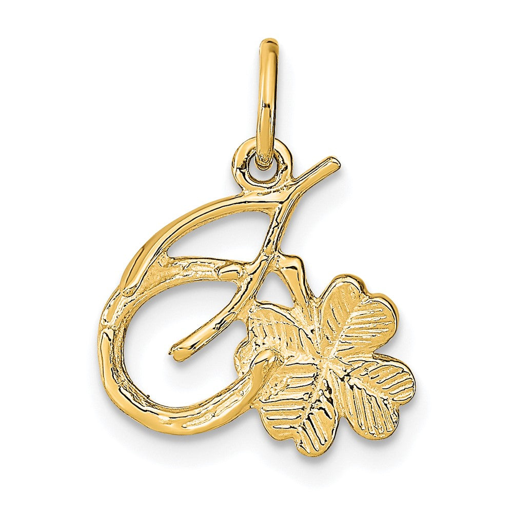 10K Solid Horseshoe / Wishbone / Shamrock Good Luck Charm, 18 x 19 mm
