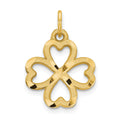 10k 4-Leaf Clover Pendant, 25 x 21 mm