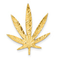 10k Solid Satin Leaf Chain Slide, 23 x 21 mm