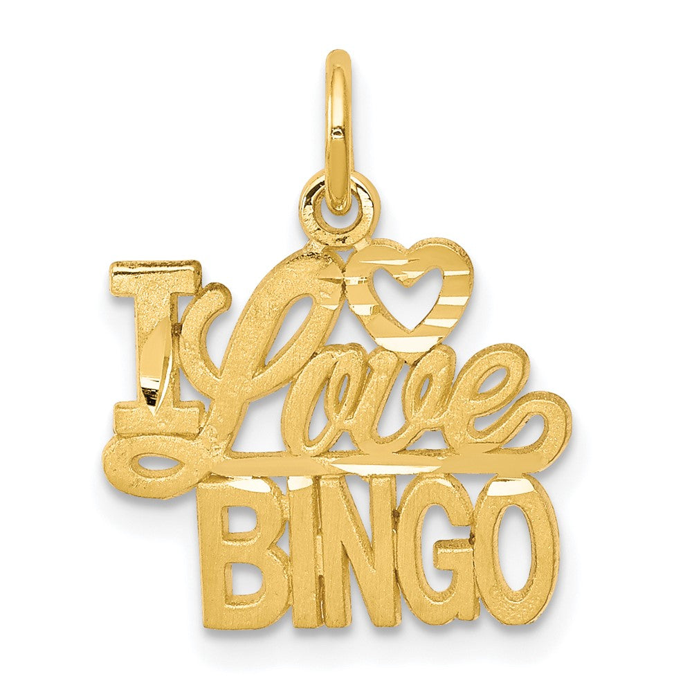 10K I LOVE BINGO Charm, 20 x 16 mm