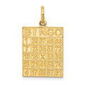 10k Solid BINGO Card Charm, 25 x 15 mm