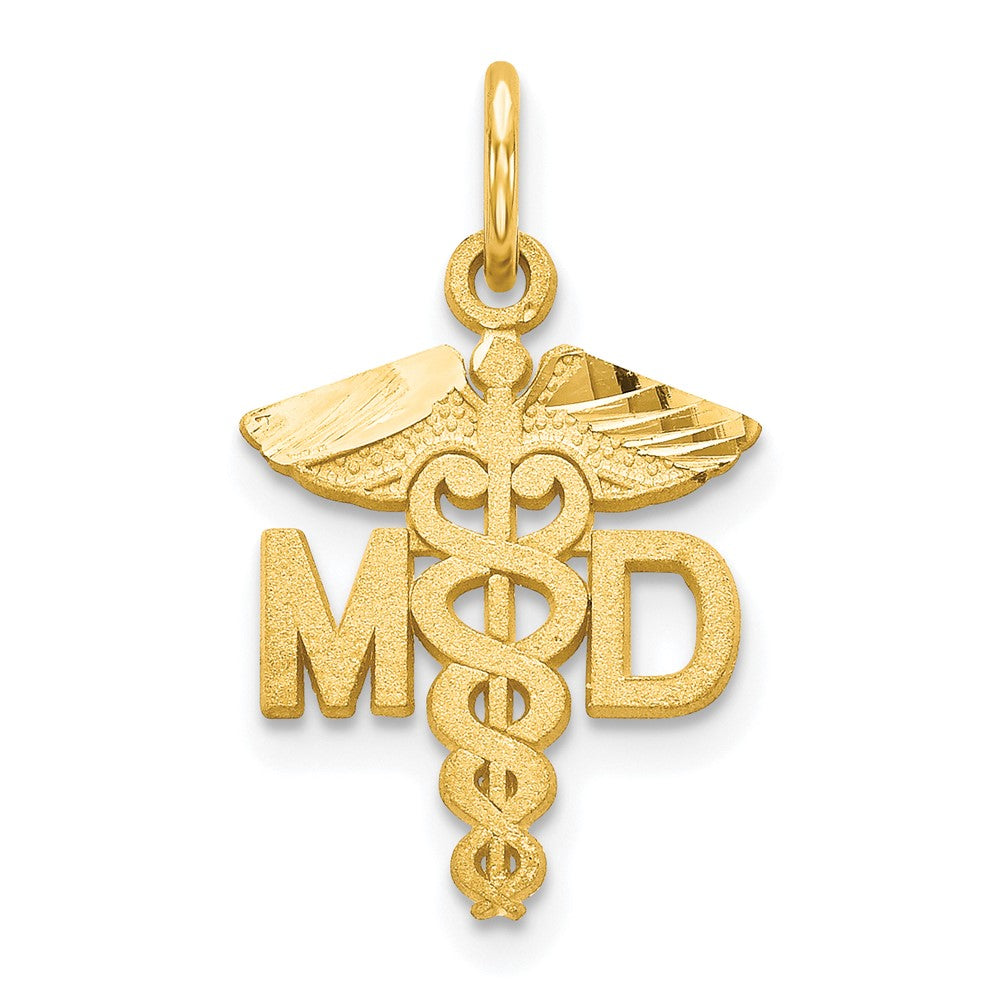 10k Solid Doctor of Medicine MD Charm, 22 x 13 mm