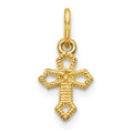 10k Mini Cross Charm, 16 x 8 mm