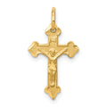 10K Satin Diamond-cut Crucifix Charm, 20 x 12 mm