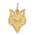10k Solid Flat Back Small Fox Head Charm, 20 x 11 mm
