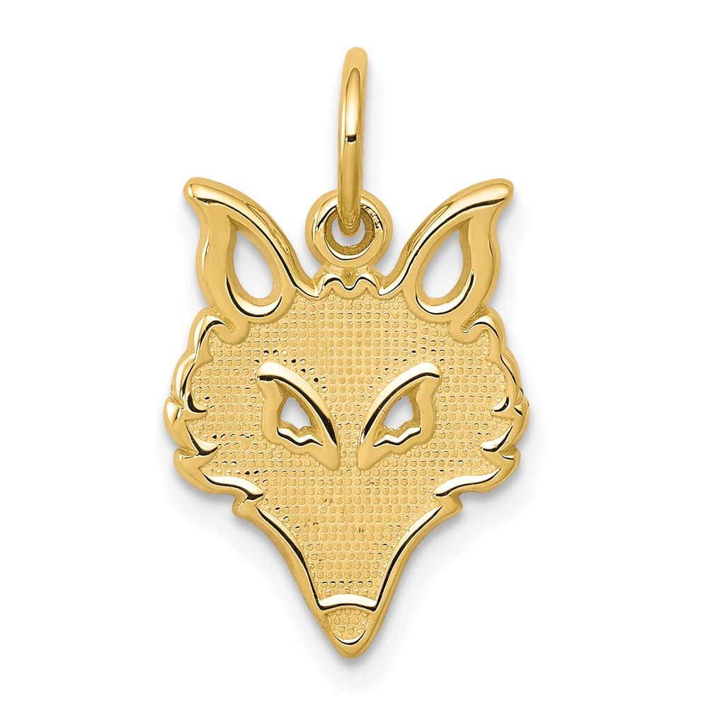 10k Solid Flat Back Small Fox Head Charm, 20 x 11 mm