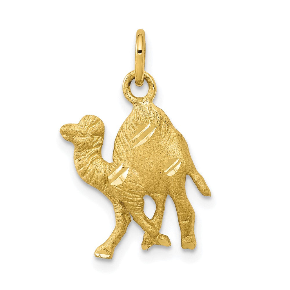 10k Satin Diamond-cut Camel Charm, 20 x 11 mm