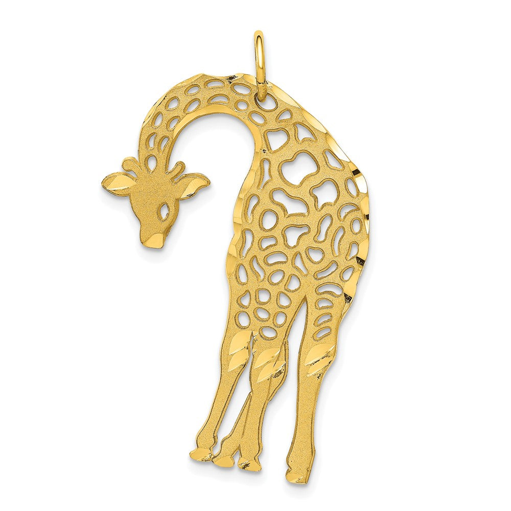 10k Large Cut-out Giraffe Charm, 37 x 23 mm