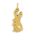 10k Satin Diamond-cut Baby Bunny Charm, 20 x 9 mm