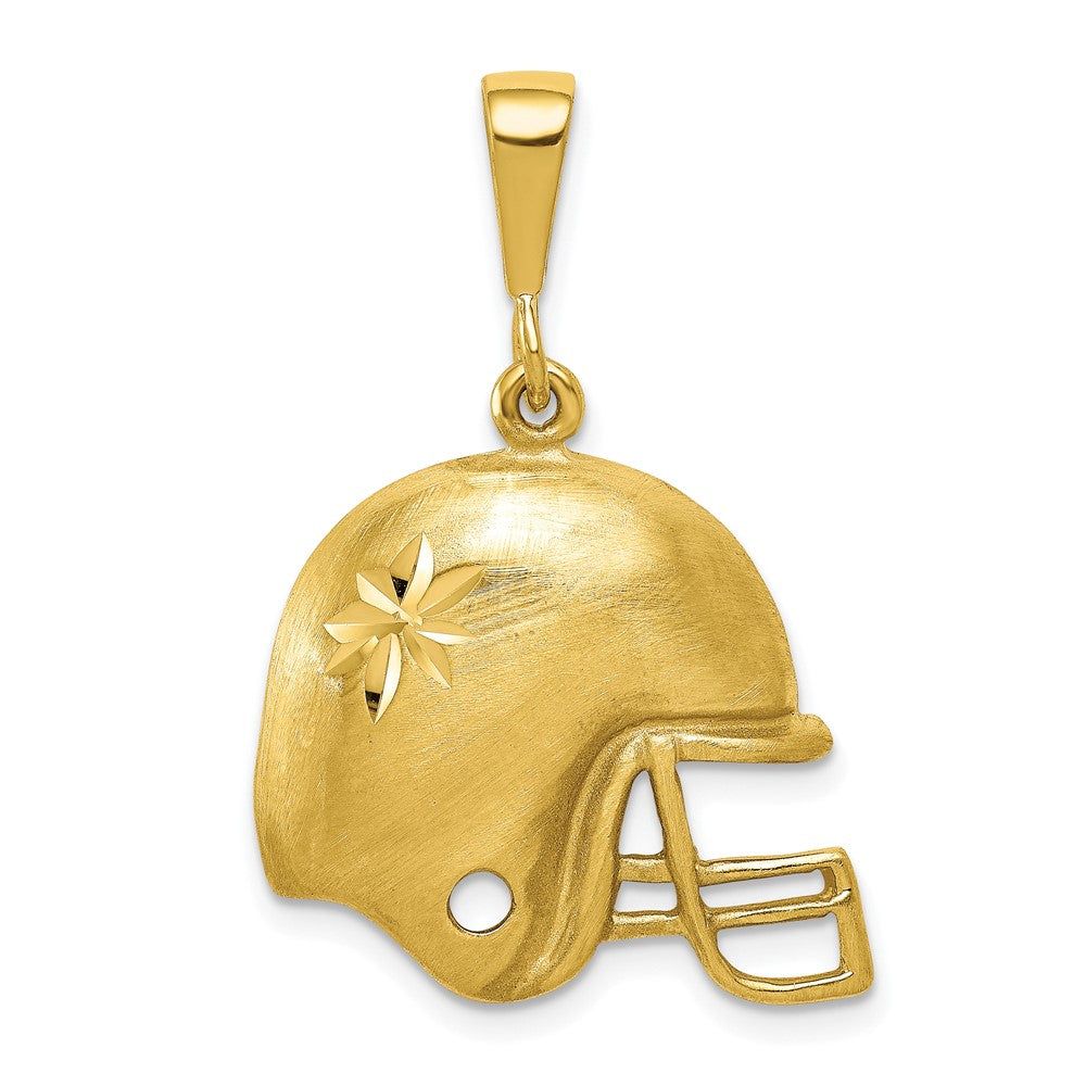 10K Diamond-cut Football Helmet Charm, 30 x 21 mm