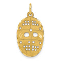 10k Cut-out Hockey Mask Charm, 22.5 x 16 mm