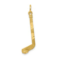 10K Diamond-cut Hockey Stick Charm, 30 x 11 mm
