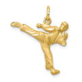 10k Solid Karate Person Charm, 25 x 21 mm