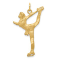 10k Solid Satin Diamond-cut Figure Skater Charm, 36 x 21 mm