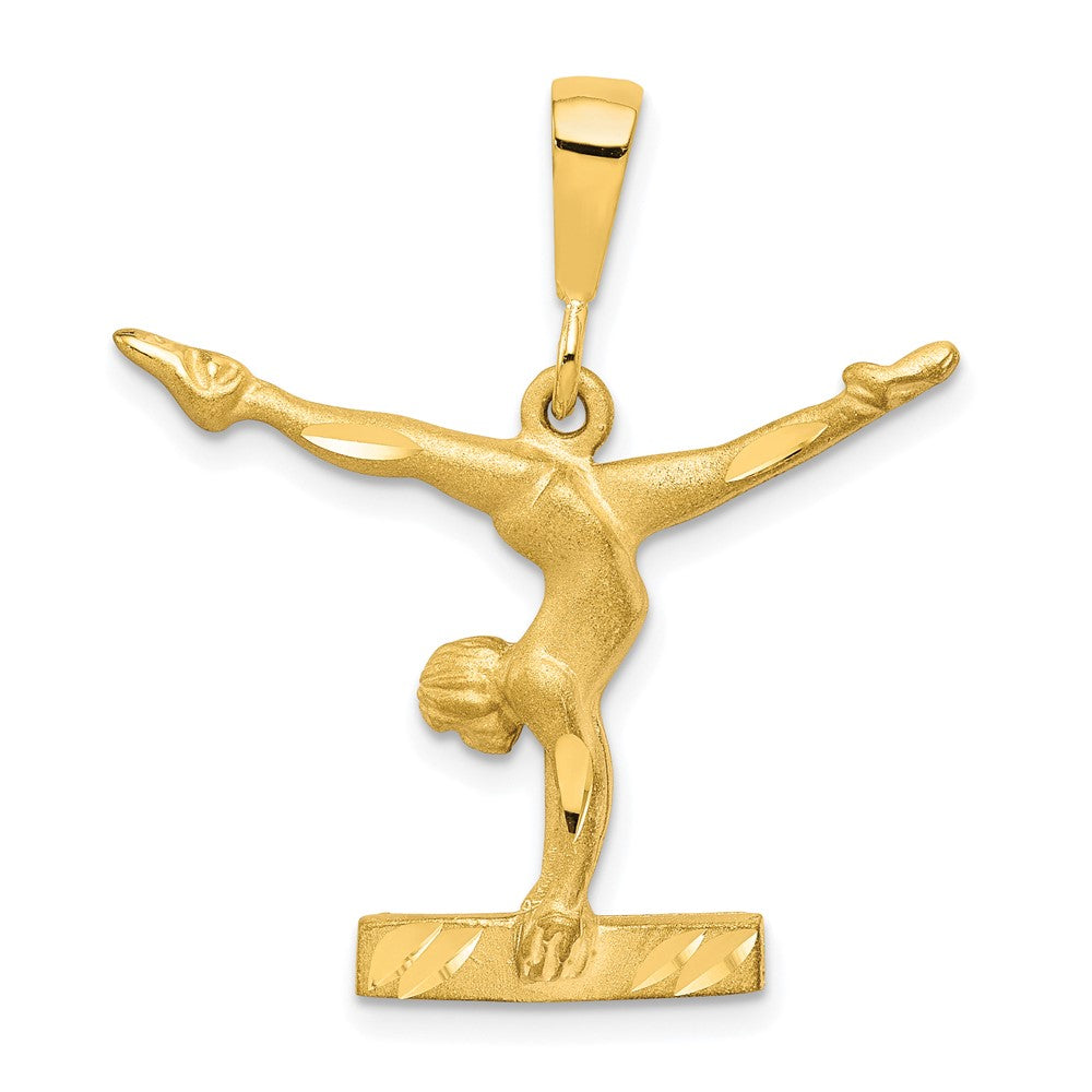 10k Solid Gymnast Charm, 30 x 26 mm