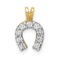 10k Small CZ Horseshoe Charm, 10 x 15 mm