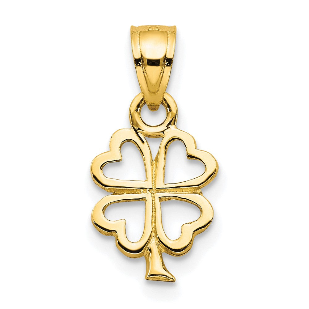 10k 4-Leaf Clover Charm, 15 x 16 mm