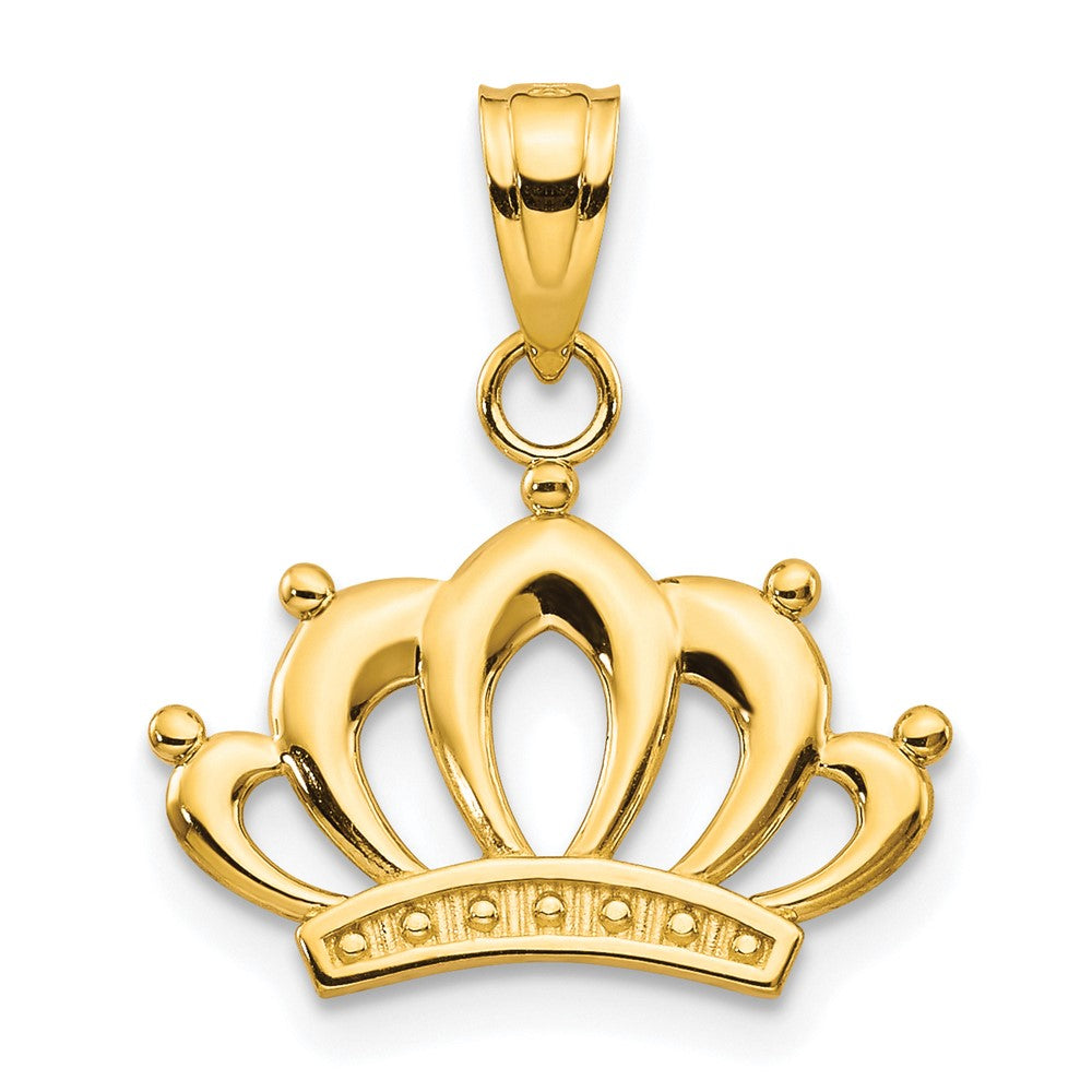 10k Crown Charm, 15 x 19 mm