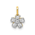 10k Small CZ Flower Charm, 10 x 7 mm, 0.37 g