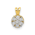 10k Small CZ Flower Charm, 10 x 7 mm, 0.47 g