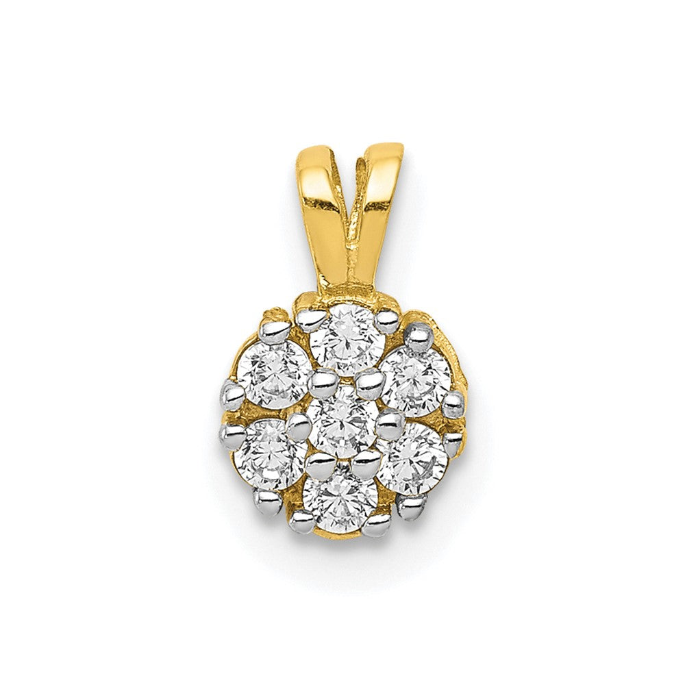 10k Small CZ Flower Charm, 10 x 7 mm, 0.47 g
